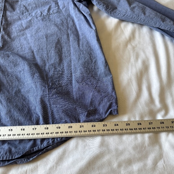 Izod Men's Performance Button‎ Down Long Sleeve Shirt Blue XL Flip Cuffs Stretch - Picture 15 of 16